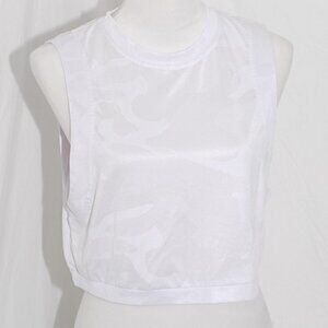 Crop Top 17” Camo White Shein Womens Large Muscle Shirt Mesh See Through LNC